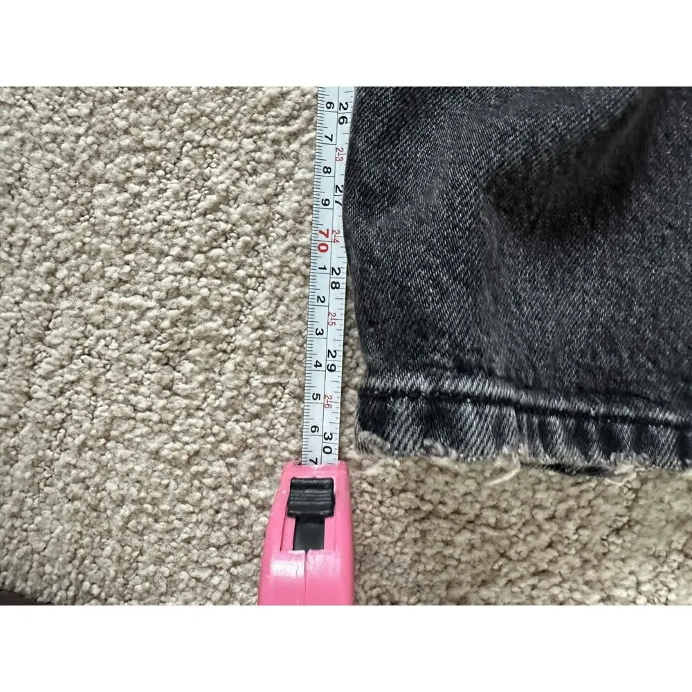 ZARA Black Washed Wide Leg Straight Jeans Women's Size 14 - Picture 5 of 6